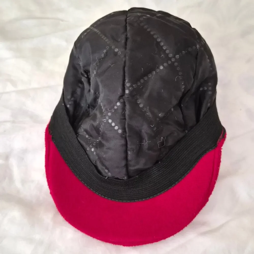 Vintage Polo Ralph Lauren Baby Flat Cap Red Fleece Newsboy Driving Hat Ivy